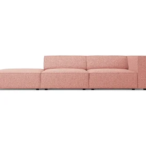 Top-Seller Cosmopolitan Design - 4-Sitzer linkes Sofa "Arendal" aus Chenille-Stoff rosa - 262x102x70cm