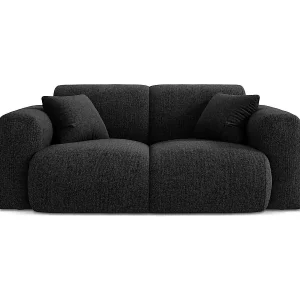 Neue Kollektion Cosmopolitan Design - 2-Sitzer Sofa "Nolio" aus Chenille-Stoff schwarz - 170x95x72cm