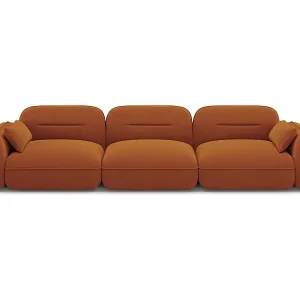 Cosmopolitan Design - 4-Sitzer modulares Sofa "Sydney" aus Samt terrakotta - 320x90x70cm Preiswert