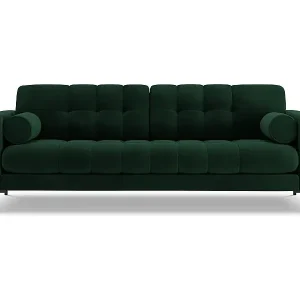 Schneller Versand Cosmopolitan Design - 4-Sitzer Sofa "Bali" aus Samt flaschengrün - 217x92x75cm