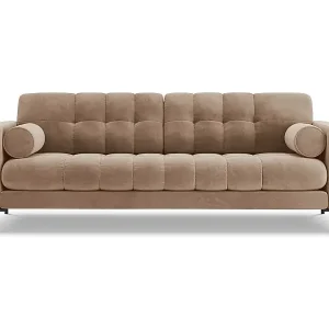 Sonderaktion Cosmopolitan Design - 3-Sitzer Sofa "Bali" aus Samt beige - 177x92x75cm
