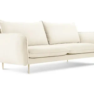 Saisonangebot Cosmopolitan Design - 2-Sitzer Sofa "Vienna" aus Samt leichtes beige - 160x92x95cm