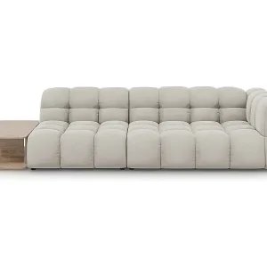 Top-Preis Cosmopolitan Design - 4-Sitzer modulares Sofa links "Sky" aus Samt leichtes beige - 297x102x75cm