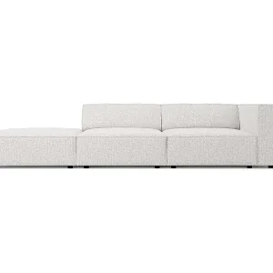 Super-Preis Cosmopolitan Design - 4-Sitzer linkes Sofa "Arendal" aus Chenille-Stoff hellgrau - 262x102x70cm