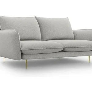 Direkt Vom Hersteller Cosmopolitan Design - 2-Sitzer Sofa "Vienna" aus strukturiertem Stoff hellgrau - 160x92x95cm