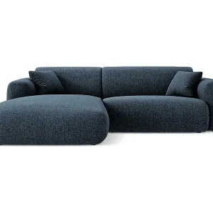 Beliebt Cosmopolitan Design - 4-Sitzer Ecksofa links "Nolio" aus Chenille-Stoff königsblau - 235x170x72cm