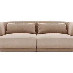 Cosmopolitan Design - 2-Sitzer Sofa "Tulum" aus Samt beige - 180x90x70cm Sonderaktion