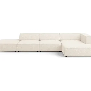 Echt Cosmopolitan Design - 5-Sitzer Ecksofa rechts "Arendal" aus Chenille-Stoff leichtes beige - 341x166x70cm