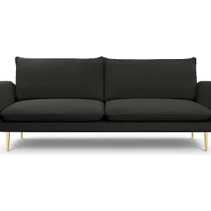 Cosmopolitan Design - 4-Sitzer Sofa "Vienna" aus Boucle schwarz - 230x92x95cm Finale Aktion