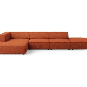 Begrenztes Angebot Cosmopolitan Design - 5-Sitzer Ecksofa links "Arendal" aus Chenille-Stoff terrakotta - 341x166x70cm