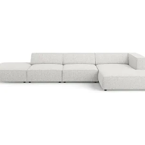 Jetzt Kaufen Cosmopolitan Design - 5-Sitzer Ecksofa rechts "Arendal" aus Chenille-Stoff hellgrau - 341x166x70cm