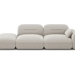 Preis Gesenkt Cosmopolitan Design - 3-Sitzer modulares Sofa links "Sydney" aus Samt leichtes beige - 295x90x70cm