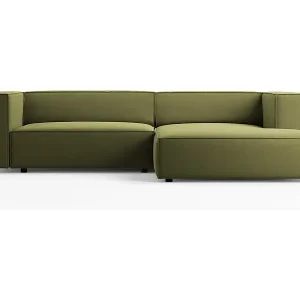 Cosmopolitan Design - 3-Sitzer Ecksofa rechts "Arendal" aus Samt hellgrün - 224x166x70cm Angebot