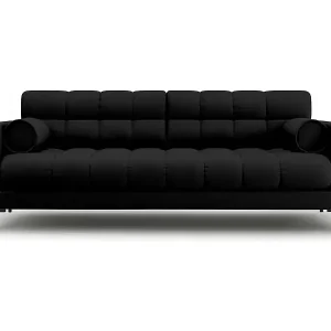 Günstig Cosmopolitan Design - 3-Sitzer Sofa "Bali" aus strukturiertem Stoff schwarz - 177x92x75cm