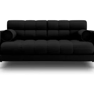 Angebot Cosmopolitan Design - 2-Sitzer Sofa "Bali" aus strukturiertem Stoff schwarz - 152x92x75cm