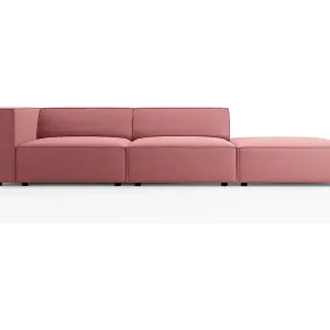 Abverkauf Cosmopolitan Design - 4-Sitzer rechtes Sofa "Arendal" aus Samt lachs - 262x102x70cm