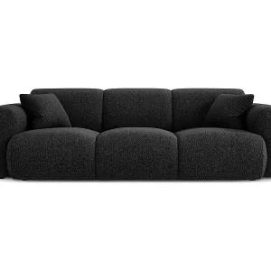 Cosmopolitan Design - 3-Sitzer Sofa "Nolio" aus Chenille-Stoff schwarz - 235x95x72cm Beliebt