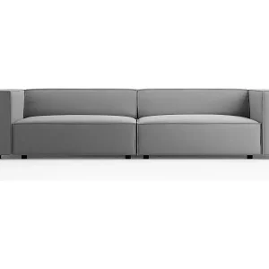Gratis Versand Cosmopolitan Design - 4-Sitzer Sofa "Arendal" aus Samt hellgrau - 244x102x70cm