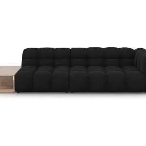 Cosmopolitan Design - 4-Sitzer modulares Sofa links "Sky" aus Samt schwarz - 297x102x75cm Rabatt