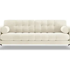 Neue Kollektion Cosmopolitan Design - 4-Sitzer Sofa "Bali" aus Samt leichtes beige - 217x92x75cm