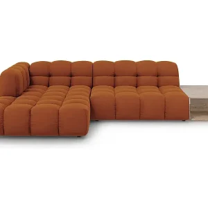 Cosmopolitan Design - 4-Sitzer modulares Ecksofa links "Sky" aus Samt terrakotta - 297x162x75cm Versand Am Gleichen Tag