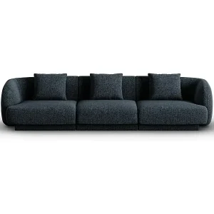 Sale Cosmopolitan Design - 3-Sitzer Sofa "Tulum" aus Chenille-Stoff königsblau - 255x90x70cm