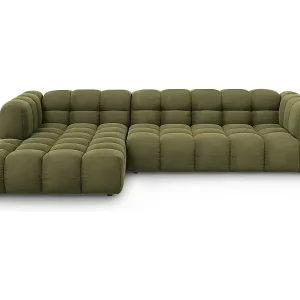Schneller Versand Cosmopolitan Design - 4-Sitzer modulares Ecksofa links "Sky" aus Samt hellgrün - 300x162x75cm