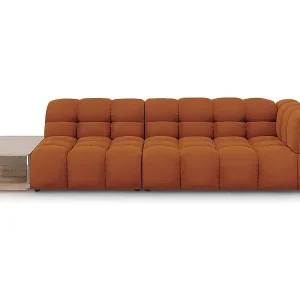 Bestpreis Cosmopolitan Design - 4-Sitzer modulares Sofa links "Sky" aus Samt terrakotta - 297x102x75cm