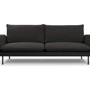 Cosmopolitan Design - 4-Sitzer Sofa "Vienna" aus Boucle schwarz - 230x92x95cm Markenware