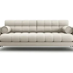 Cosmopolitan Design - 4-Sitzer Sofa "Bali" aus strukturiertem Stoff beige - 217x92x75cm Aktuell