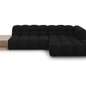 Kracherpreis Cosmopolitan Design - 4-Sitzer modulares Ecksofa rechts "Sky" aus Samt schwarz - 297x162x75cm
