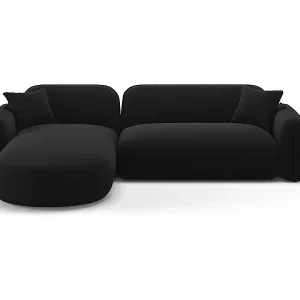 CXL by Christian Lacroix - 4-Sitzer modulares Ecksofa links "Lucien" Sitzer aus Samt schwarz - 275x165x70cm Geprüft