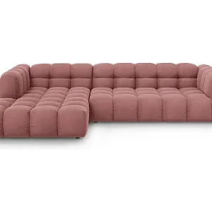 Cosmopolitan Design - 4-Sitzer modulares Ecksofa links "Sky" aus Samt lachs - 300x162x75cm Sale