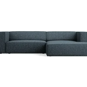 Aktuell Cosmopolitan Design - 3-Sitzer Ecksofa rechts "Arendal" aus Chenille-Stoff königsblau - 224x166x70cm