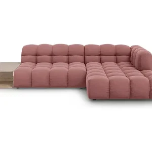 Cosmopolitan Design - 4-Sitzer modulares Ecksofa rechts "Sky" aus Samt lachs - 297x162x75cm Beliebt