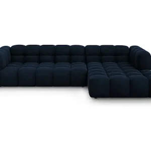 Kostenloser Rückversand Cosmopolitan Design - 4-Sitzer modulares Ecksofa rechts "Sky" aus Samt königsblau - 300x162x75cm
