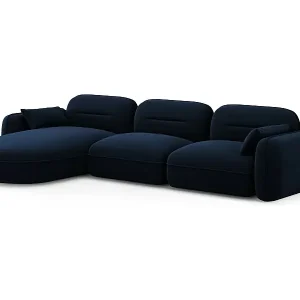 Cosmopolitan Design - 4-Sitzer modulares Ecksofa links "Sydney" aus Samt königsblau - 320x165x70cm Jetzt Kaufen