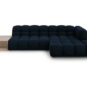 Cosmopolitan Design - 4-Sitzer modulares Ecksofa rechts "Sky" aus Samt königsblau - 297x162x75cm Kracherpreis