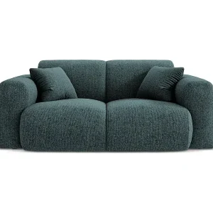 Expressversand Cosmopolitan Design - 2-Sitzer Sofa "Nolio" aus Chenille-Stoff petrol - 170x95x72cm