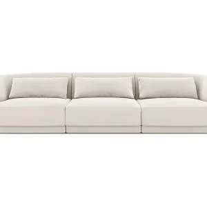 Cosmopolitan Design - 3-Sitzer Sofa "Tulum" aus Samt leichtes beige - 255x90x70cm Saisonangebot