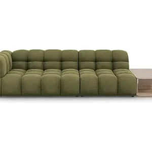 Geprüft Cosmopolitan Design - 4-Sitzer modulares Sofa rechts "Sky" aus Samt hellgrün - 297x102x75cm