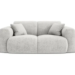 Knallerangebot Cosmopolitan Design - 2-Sitzer Sofa "Nolio" aus Chenille-Stoff hellgrau - 170x95x72cm