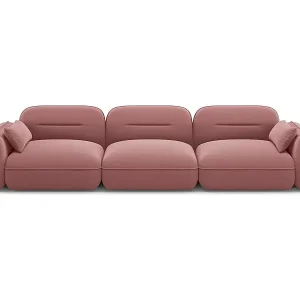 Cosmopolitan Design - 4-Sitzer modulares Sofa "Sydney" aus Samt lachs - 320x90x70cm Nur Heute