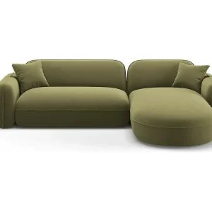 Jetzt Bestellen CXL by Christian Lacroix - 4-Sitzer modulares Ecksofa rechts "Lucien" Sitzer aus Samt hellgrün - 275x165x70cm