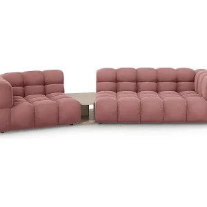 Sofort Bestellen Cosmopolitan Design - 3-Sitzer modulares Sofa links "Sky" aus Samt lachs - 353x148x75cm