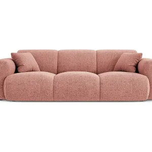 Cosmopolitan Design - 3-Sitzer Sofa "Nolio" aus Chenille-Stoff rosa - 235x95x72cm Bestpreis