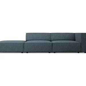 Cosmopolitan Design - 4-Sitzer linkes Sofa "Arendal" aus Chenille-Stoff königsblau - 262x102x70cm Günstig