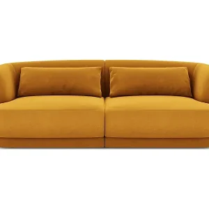 Cosmopolitan Design - 2-Sitzer Sofa "Tulum" aus Samt gelb - 180x90x70cm Rabatt