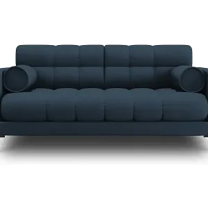 Garantierte Lieferung Cosmopolitan Design - 2-Sitzer Sofa "Bali" aus strukturiertem Stoff blau - 152x92x75cm