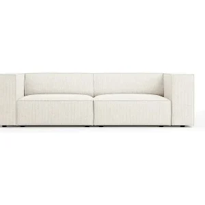 Direkt Vom Hersteller Cosmopolitan Design - 3-Sitzer Sofa "Arendal" aus Chenille-Stoff mit Rippeneffekt elfenbein - 204x102x70cm